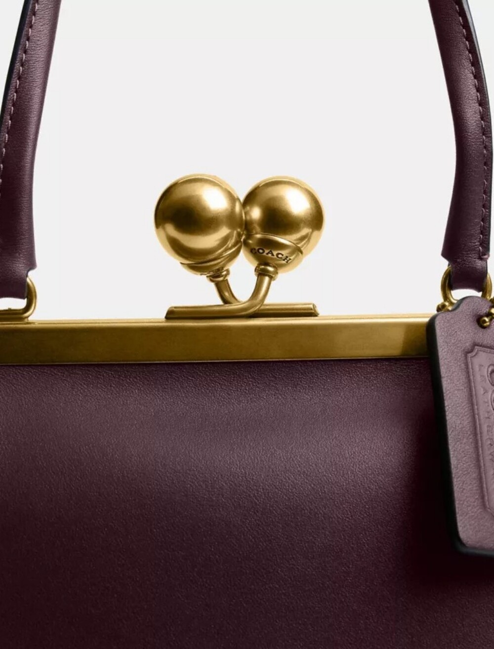 COACH Mini Kisslock Frame 16 Clutch Bag Maple  Glovetanned Leather Crossbody - Picture 9 of 12